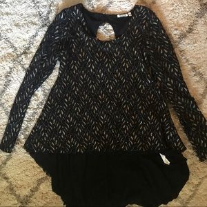 High Low Black Lace Blouse